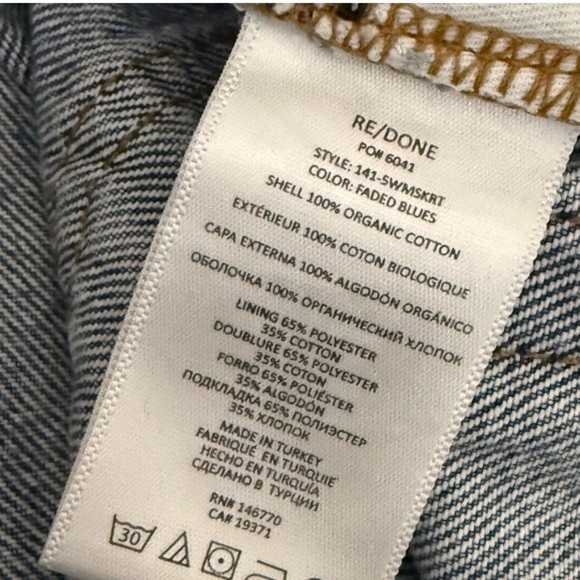 RE/DONE 90s Mini Skirt in faded blues denim Size 28/6 Celeb style alert - Picture 6 of 9